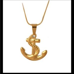 Women Girls Boys Anchor Necklace Fashion Jewelry Gold Plated